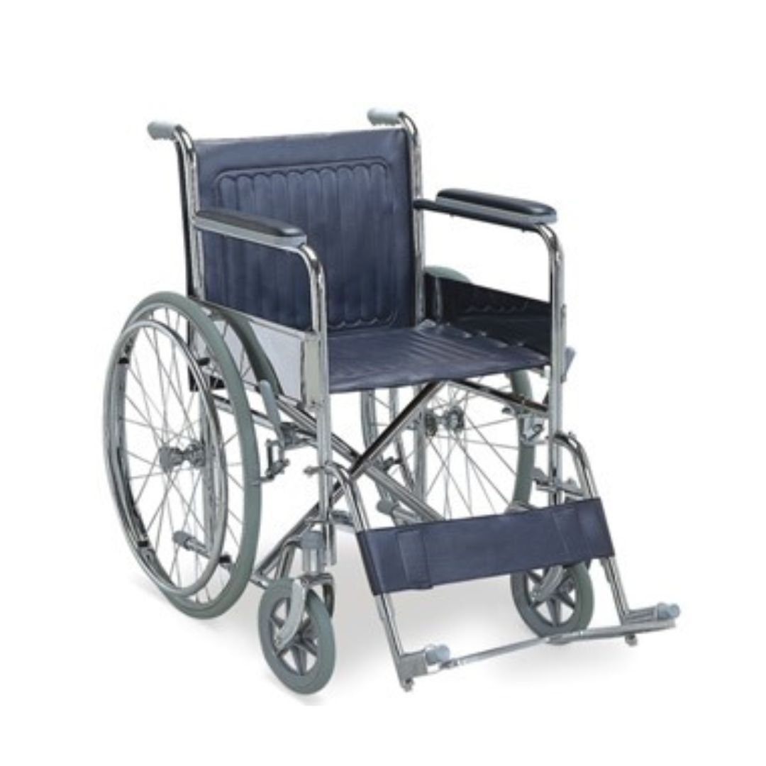 sedia a rotelle pieghevole grigio